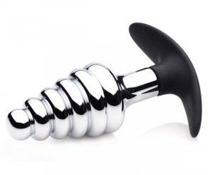 The Dark Hive Metal, Silicone Ribbed Anal Plug Sex Toy For Sale