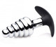 Dark Hive Metal, Silicone Ribbed Anal Plug Best Sex Toy