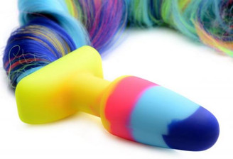 Rainbow Unicorn Tail Anal Plug by XR Brands