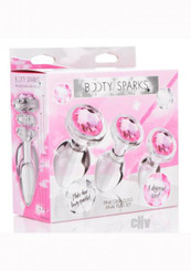 The Booty Sparks Pink Gem Glass Plug Set Sex Toy For Sale