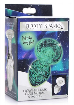 Booty Sparks Glow Glass Plug Md Adult Sex Toy