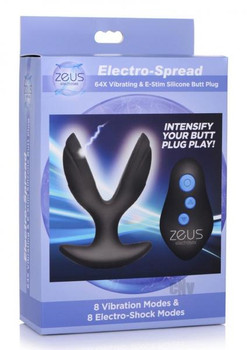 Zeus Electro Spread 64x Butt Plug Black Adult Toy