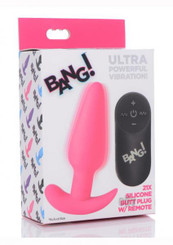 Bang 21x Vibe Butt Plug W/remote Pink Sex Toys