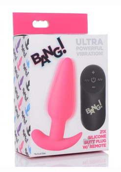 Bang 21x Vibe Butt Plug W/remote Pink by XR LLC