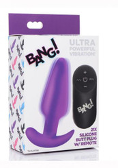 Bang 21x Vibe Butt Plug W/remote Purple Best Adult Toys