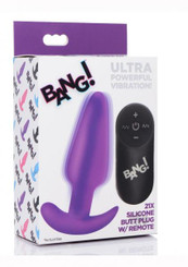 Bang 21x Vibe Butt Plug W/remote Purple by XR LLC