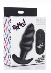 Bang 21x Vibe Swirl Plug W/remote Black