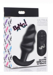 Bang 21x Vibe Swirl Plug W/remote Black by XR LLC