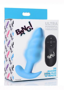 Bang 21x Vibe Swirl Plug W/remote Blue by XR LLC