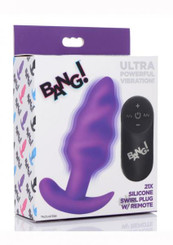 Bang 21x Vibe Swirl Plug W/remote Purple Adult Toys