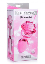 The Booty Sparks Pink Rose Glass Plug Lg Sex Toy For Sale