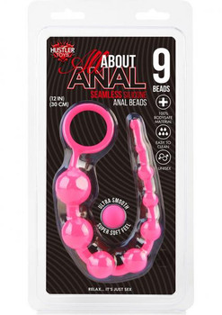 All About Anal Silicone Anal Beads 9 Balls Pink Sex Toy
