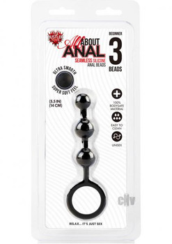 All About Anal Silicone Anal Beads 3 Balls Black Sex Toys