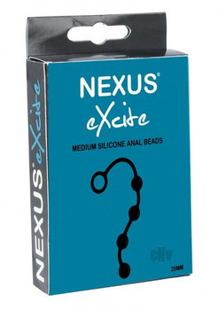 Excite Medium Silicone Anal Beads Black Adult Sex Toy