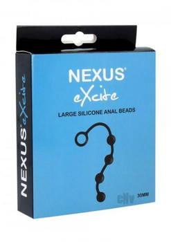 Excite Large Silicone Anal Beads Black Adult Sex Toys