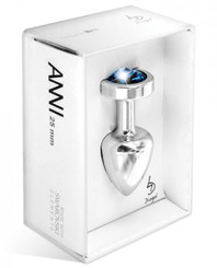 Diogol Anni Round Silver T1 Butt Plug Blue by Diogol Sarl