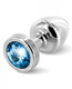 Diogol Anni Round Silver T1 Butt Plug Blue by Diogol Sarl - view 2