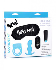 Bang! Duo Blast Remote Control Cock Ring & Butt Plug Vibe Kit - Blue Adult Toys