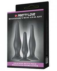 Pretty Love Beginners Mini Anal Kit Black Set Of 3 Best Sex Toys