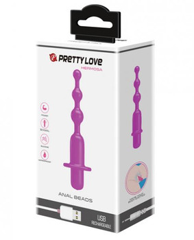 Pretty Love Hermosa Anal Beads Vibrator - 12 Function Fuchsia Adult Toys