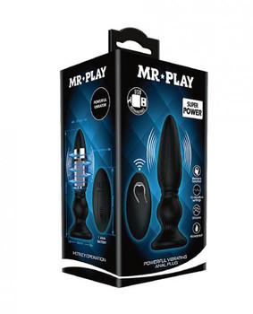 Mr. Play Vibrating Anal Plug W/remote - Black Adult Sex Toy