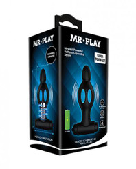 Mr. Play Vibrating Collapsible Anal Plug - Black by Liaoyang baile health care produ