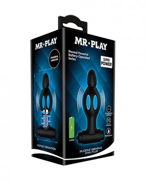 Mr. Play Vibrating Collapsible Anal Plug - Black by Liaoyang baile health care produ