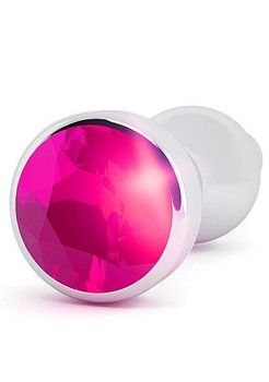 Rich R8 3.5 inches Butt Plug Metal Silver Sapphire by Shots Toys