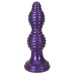 The Queen Ribbed Anal Plug Purple by Curve Toys