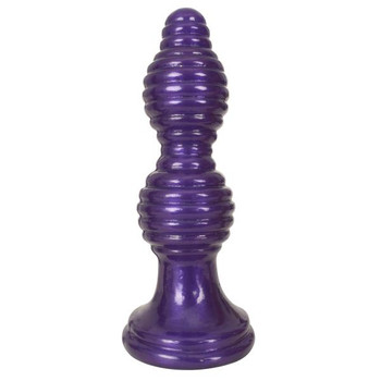 The Queen Ribbed Anal Plug Purple by Curve Toys