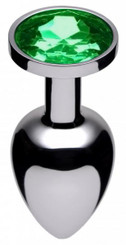 Jewel Butt Plug Silver Emerald End Sex Toys