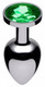 Jewel Butt Plug Silver Emerald End by XR Brands