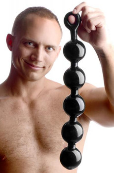 Black Baller Anal Beads - Bulk Adult Sex Toy