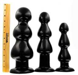 Three Bumps For Your Rump Butt Plug Black Small Adult Toys