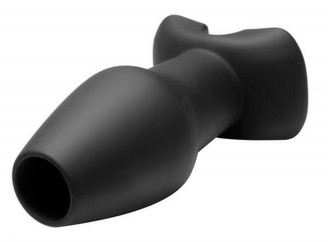 Invasion Hollow Silicone Anal Plug Large Black Adult Toys