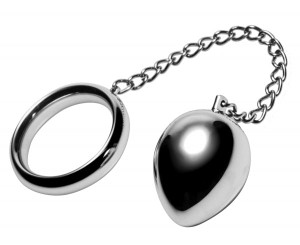 Stainless Steel Erection Ring And Anal Plug Silver by XR Brands