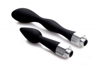 Premium Silicone Enema Attachment Set Black by XR Brands