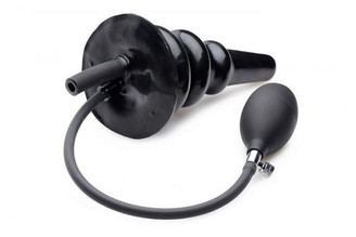 Huge Inflatable Enema Butt Plug Black by SC Novelties