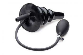 Huge Inflatable Enema Butt Plug Black by SC Novelties
