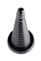 Giant Ribbed Anal Cone Black Sex Toys