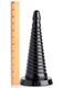 Giant Ribbed Anal Cone Black by XR Brands - Product SKU CNVXR -AF608