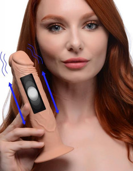 7x Remote Control Vibrating And Thumping Dildo - Medium Adult Toy