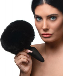 Large Anal Plug With Interchangeable Bunny Tail - Black by XR Brands