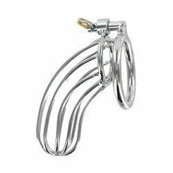 Stainless Steel Chastity Device The Birdcage Silver Adult Toy