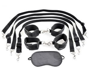 Fetish Fantasy Cuff and Tether Set Black by Pipedream Products