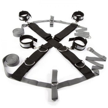 Over The Bed Cross Restraint Silver Adult Sex Toy