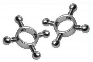 Stainless Steel Rings Of Fire Nipple Press Set Best Sex Toy