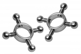 Stainless Steel Rings Of Fire Nipple Press Set by XR Brands