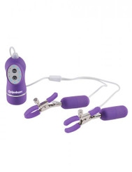 The Fetish Fantasy Vibrating Nipple Clamps Purple Sex Toy For Sale
