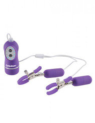 Fetish Fantasy Vibrating Nipple Clamps Purple by Pipedream Products